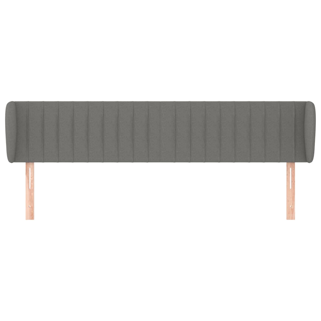 Tête de lit avec oreilles Gris foncé 163x23x78/88 cm Tissu - XIOS