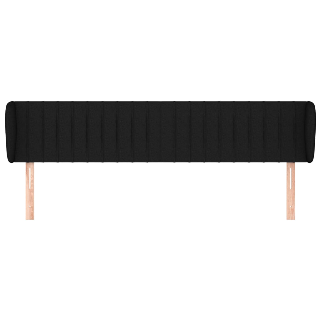 Tête de lit avec oreilles Noir 163x23x78/88 cm Tissu - XIOS