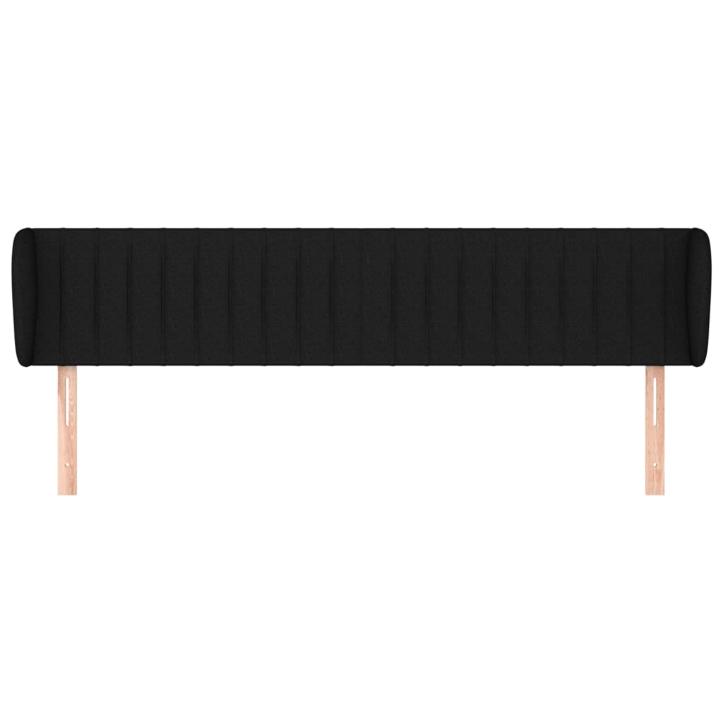 Tête de lit avec oreilles Noir 203x23x78/88 cm Tissu - XIOS