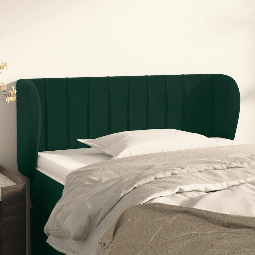 Tête de lit avec oreilles Vert foncé 83x23x78/88 cm Velours - XIOS