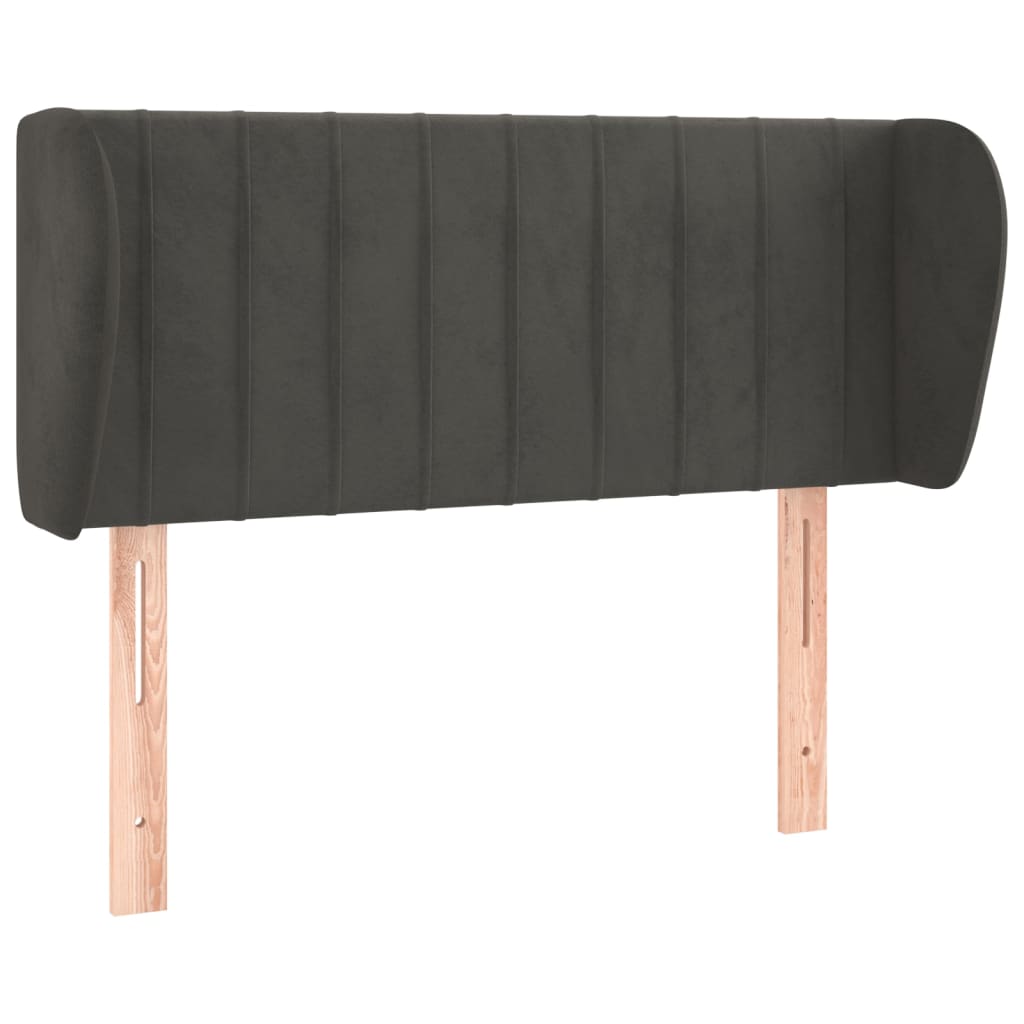 Tête de lit avec oreilles Gris foncé 93x23x78/88 cm Velours - XIOS