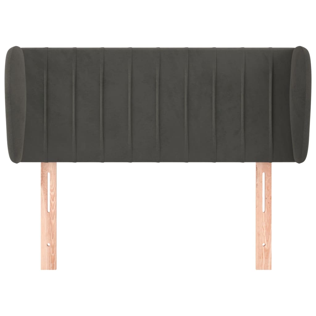 Tête de lit avec oreilles Gris foncé 93x23x78/88 cm Velours - XIOS