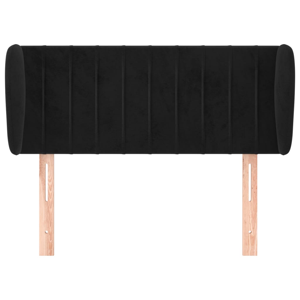 Tête de lit avec oreilles Noir 93x23x78/88 cm Velours - XIOS