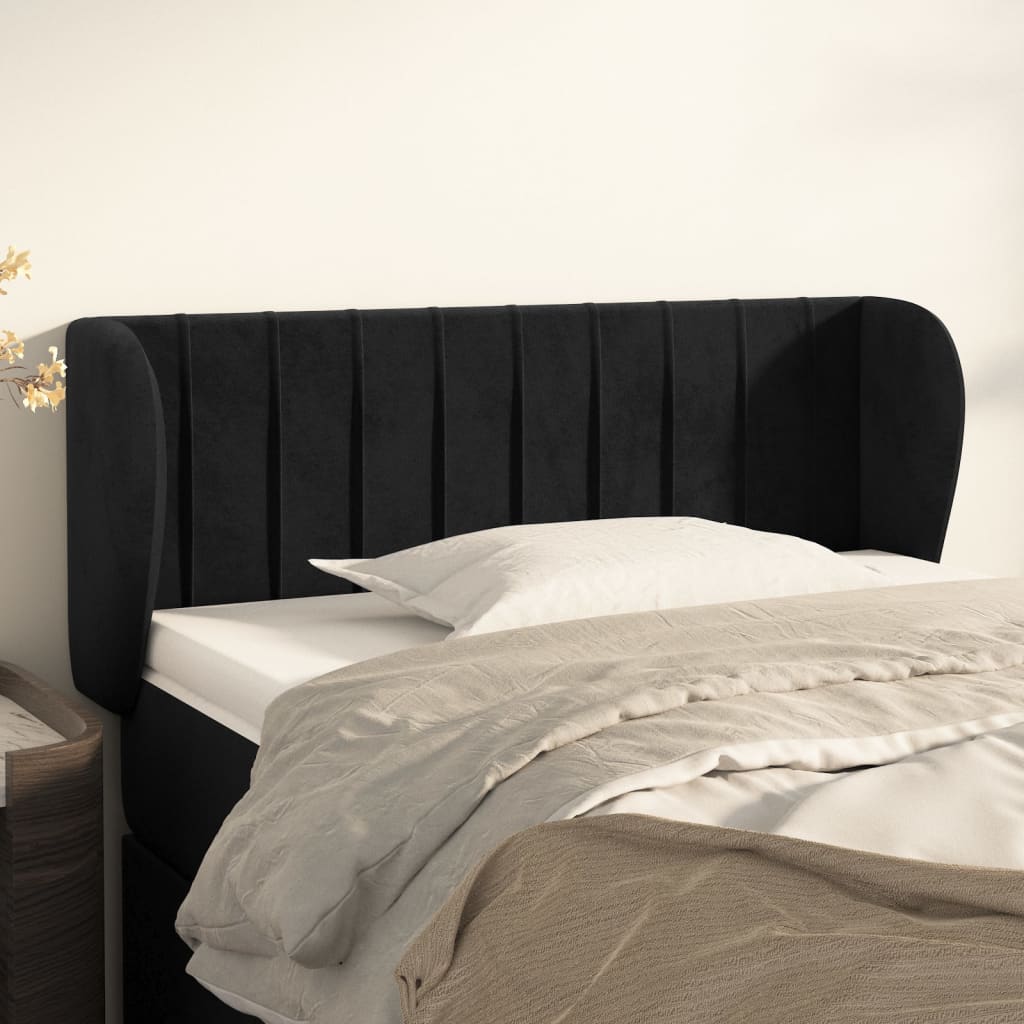 Tête de lit avec oreilles Noir 93x23x78/88 cm Velours - XIOS