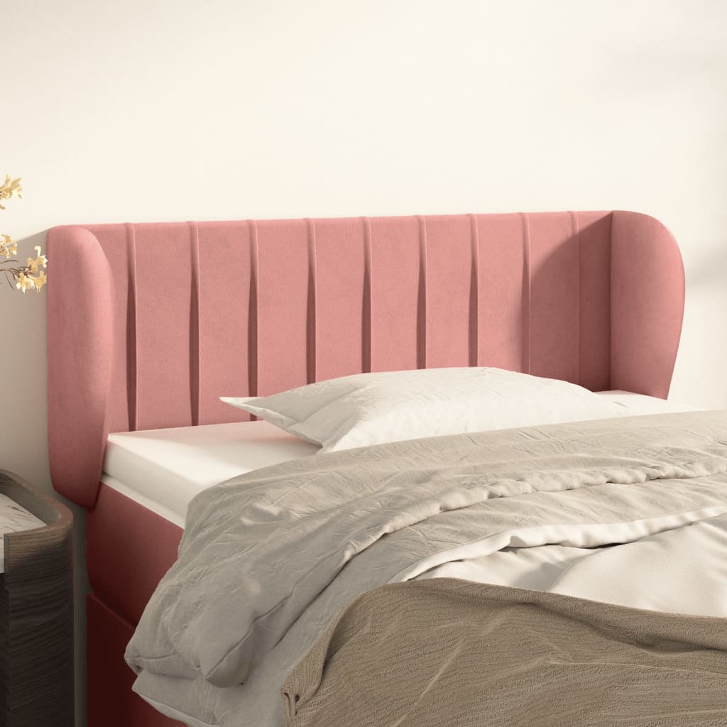 Tête de lit avec oreilles Rose 93x23x78/88 cm Velours - XIOS