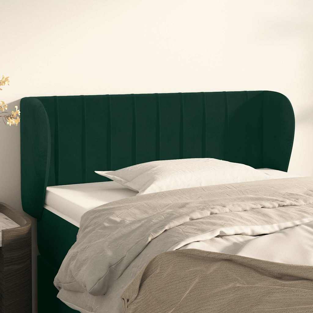 Tête de lit avec oreilles Vert foncé 103x23x78/88 cm Velours - XIOS