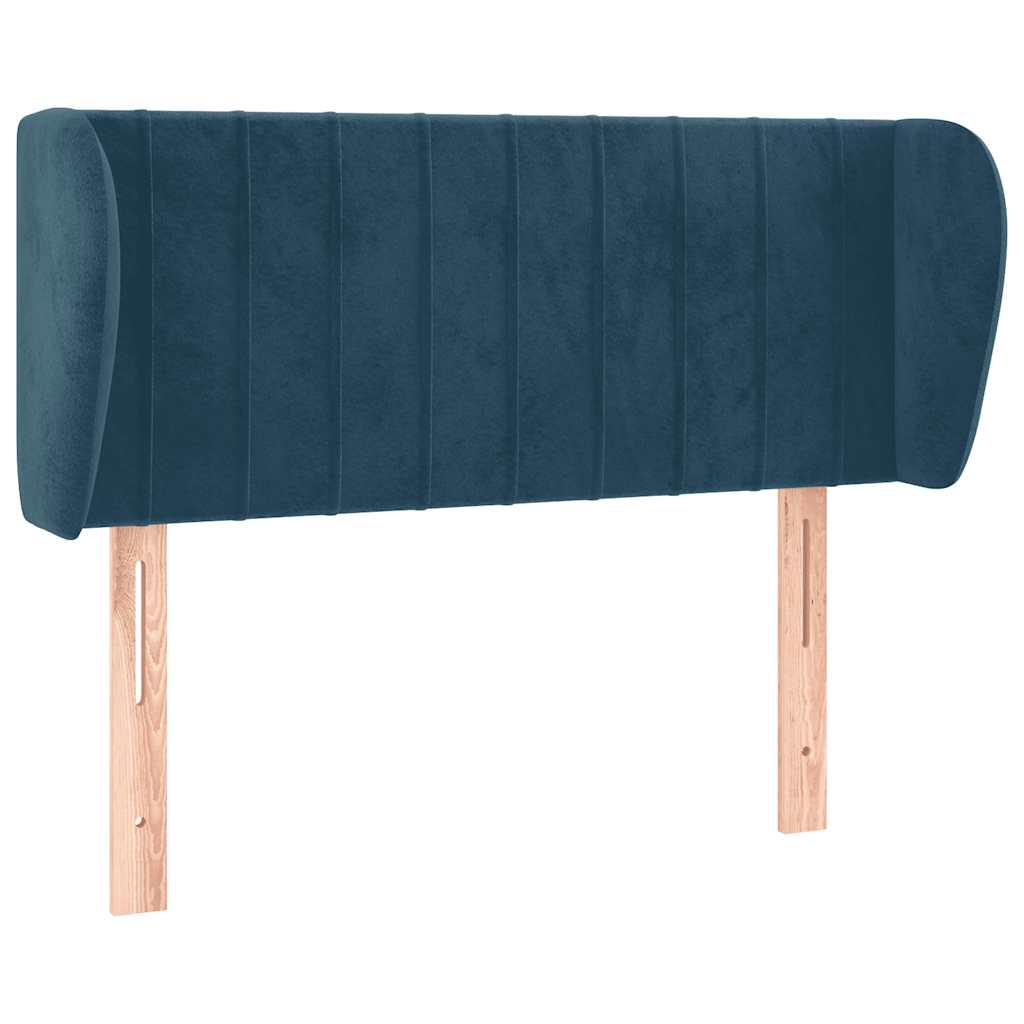 Tête de lit avec oreilles Bleu foncé 103x23x78/88 cm Velours - XIOS