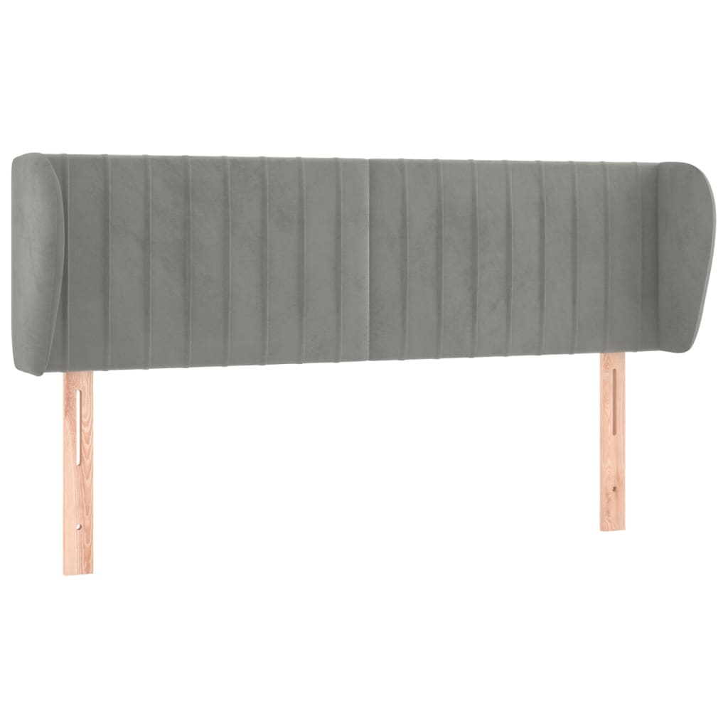 Tête de lit avec oreilles Gris clair 147x23x78/88 cm Velours - XIOS