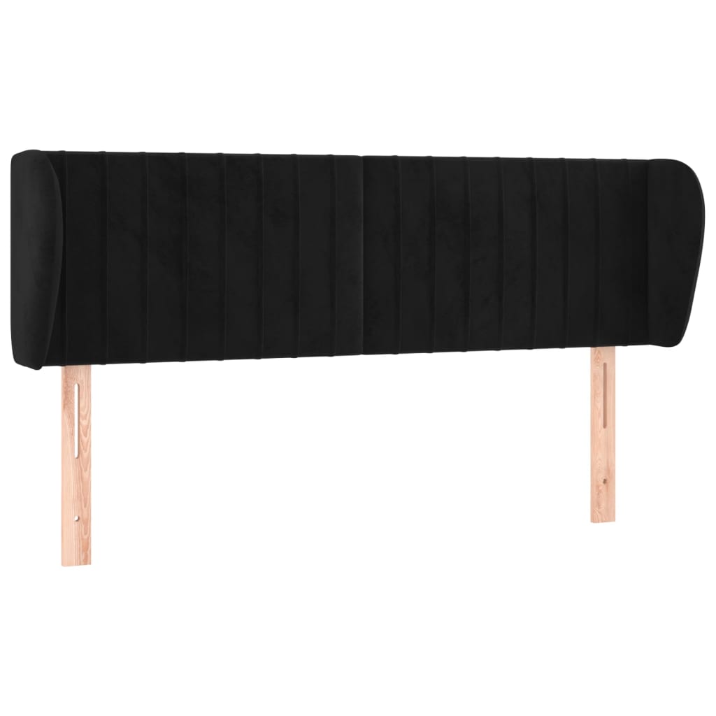 Tête de lit avec oreilles Noir 147x23x78/88 cm Velours - XIOS