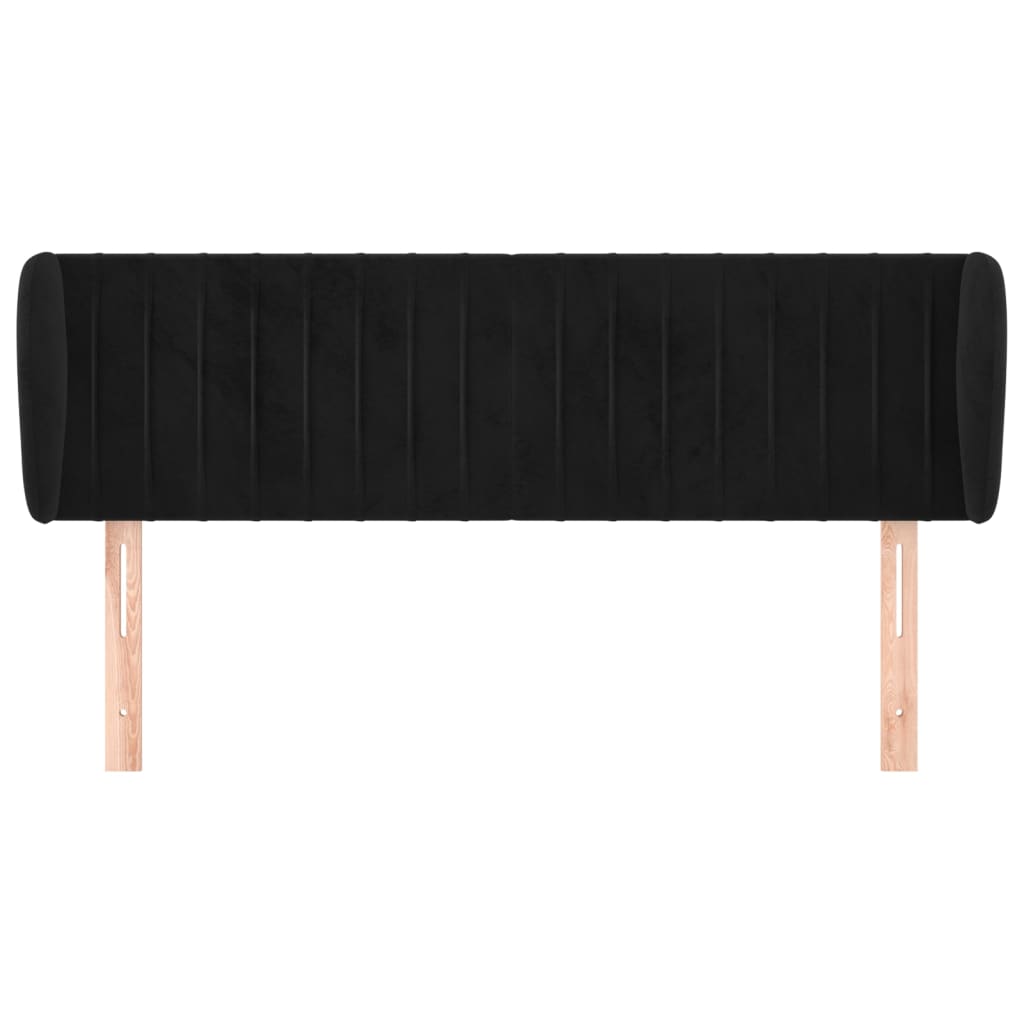 Tête de lit avec oreilles Noir 147x23x78/88 cm Velours - XIOS