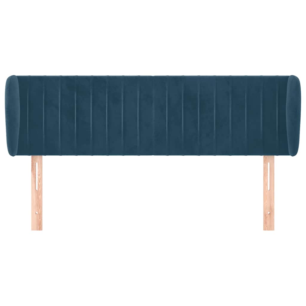 Tête de lit avec oreilles Bleu foncé 147x23x78/88 cm Velours - XIOS