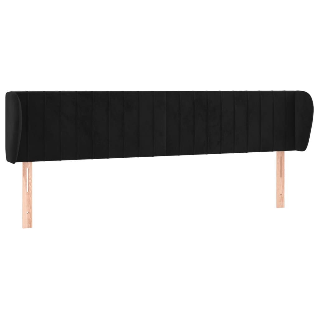 Tête de lit avec oreilles Noir 163x23x78/88 cm Velours - XIOS