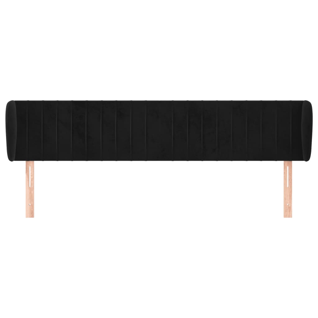 Tête de lit avec oreilles Noir 163x23x78/88 cm Velours - XIOS