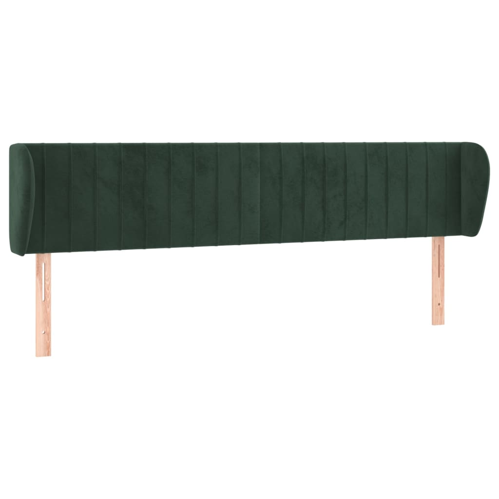 Tête de lit avec oreilles Vert foncé 163x23x78/88 cm Velours - XIOS