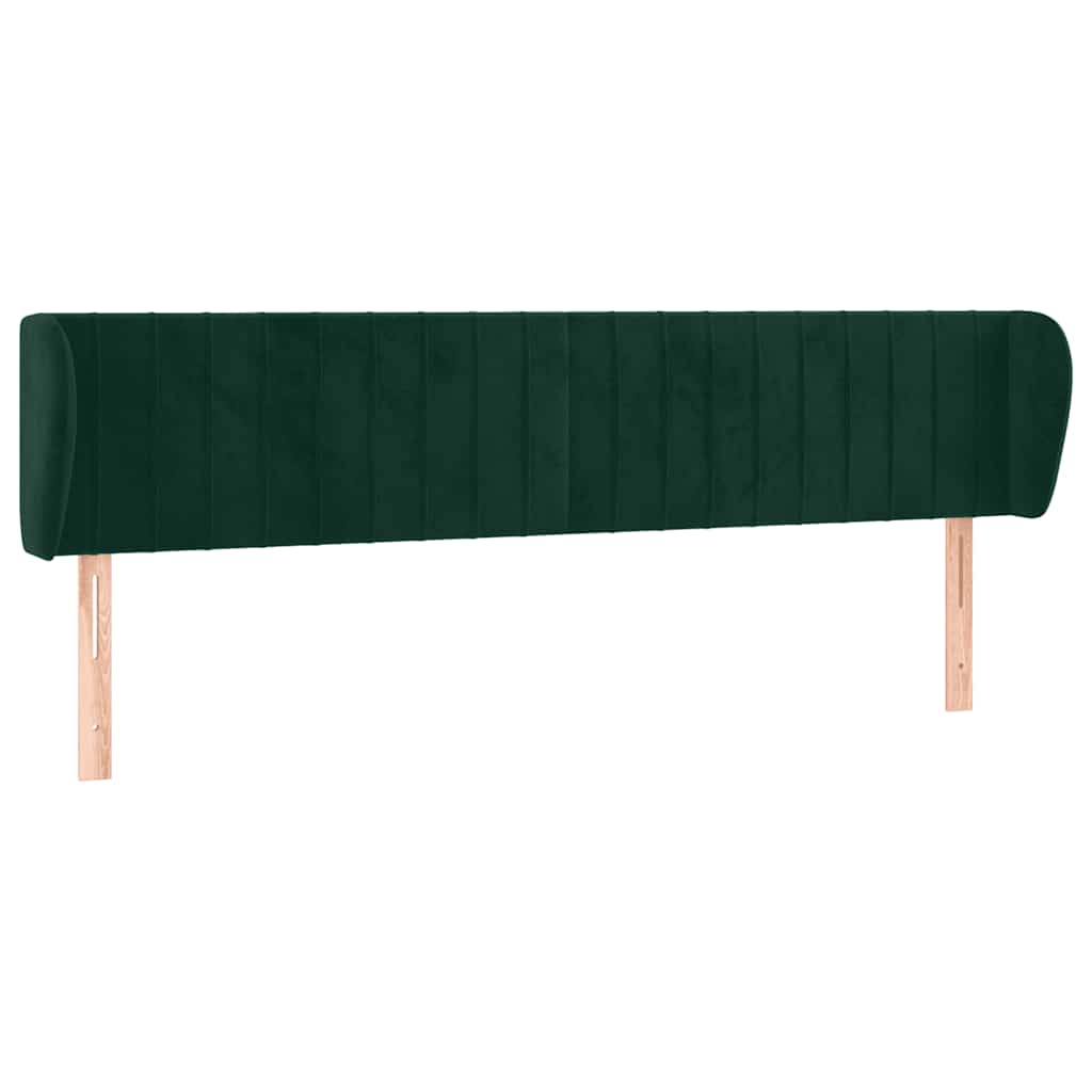 Tête de lit avec oreilles Vert foncé 163x23x78/88 cm Velours - XIOS