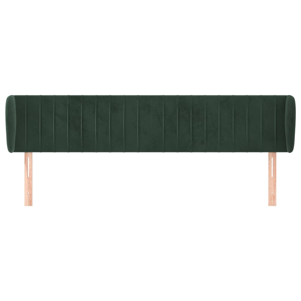 Tête de lit avec oreilles Vert foncé 163x23x78/88 cm Velours - XIOS