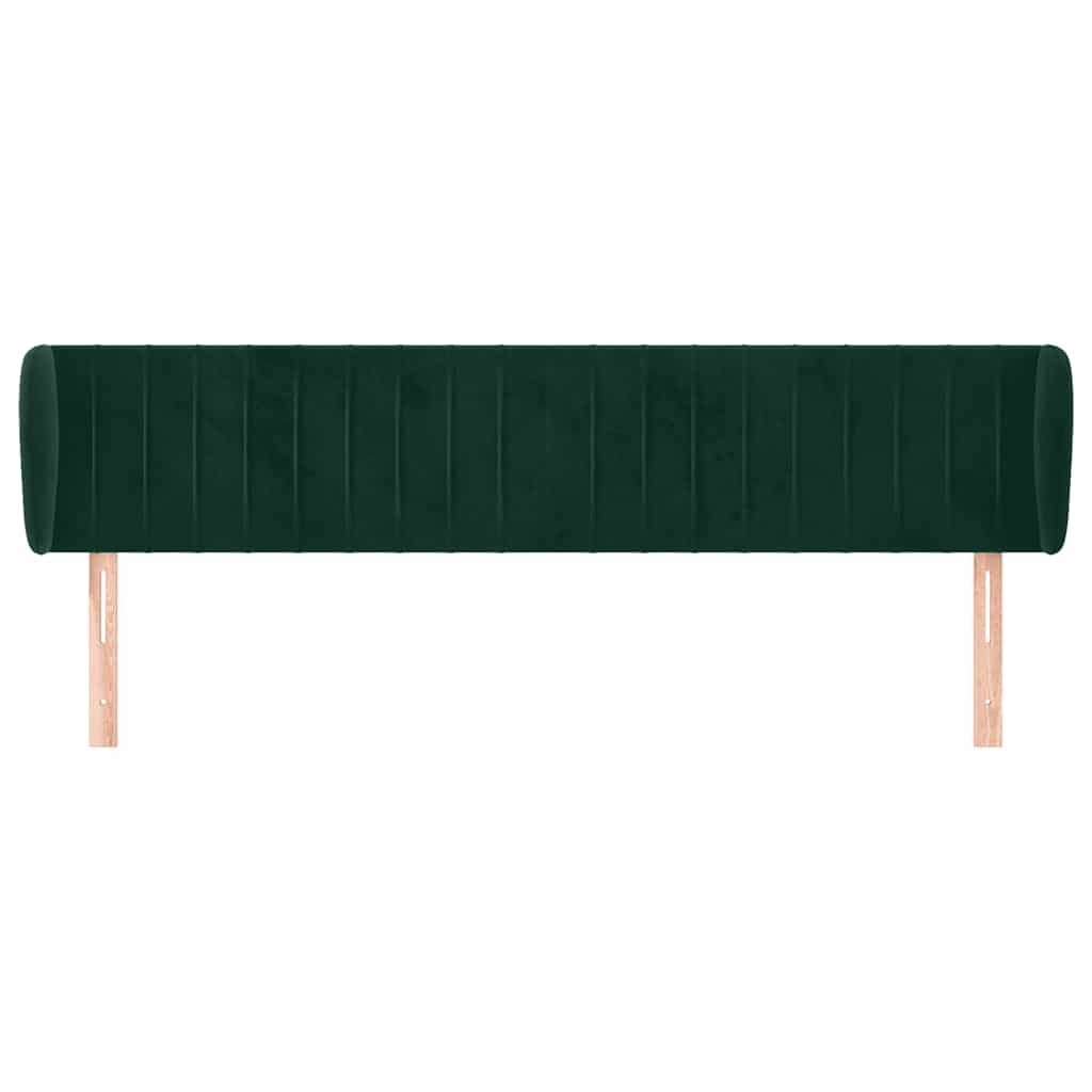 Tête de lit avec oreilles Vert foncé 163x23x78/88 cm Velours - XIOS