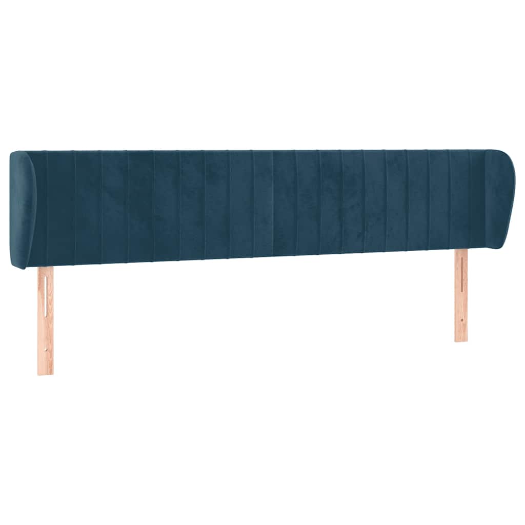 Tête de lit avec oreilles Bleu foncé 163x23x78/88 cm Velours - XIOS