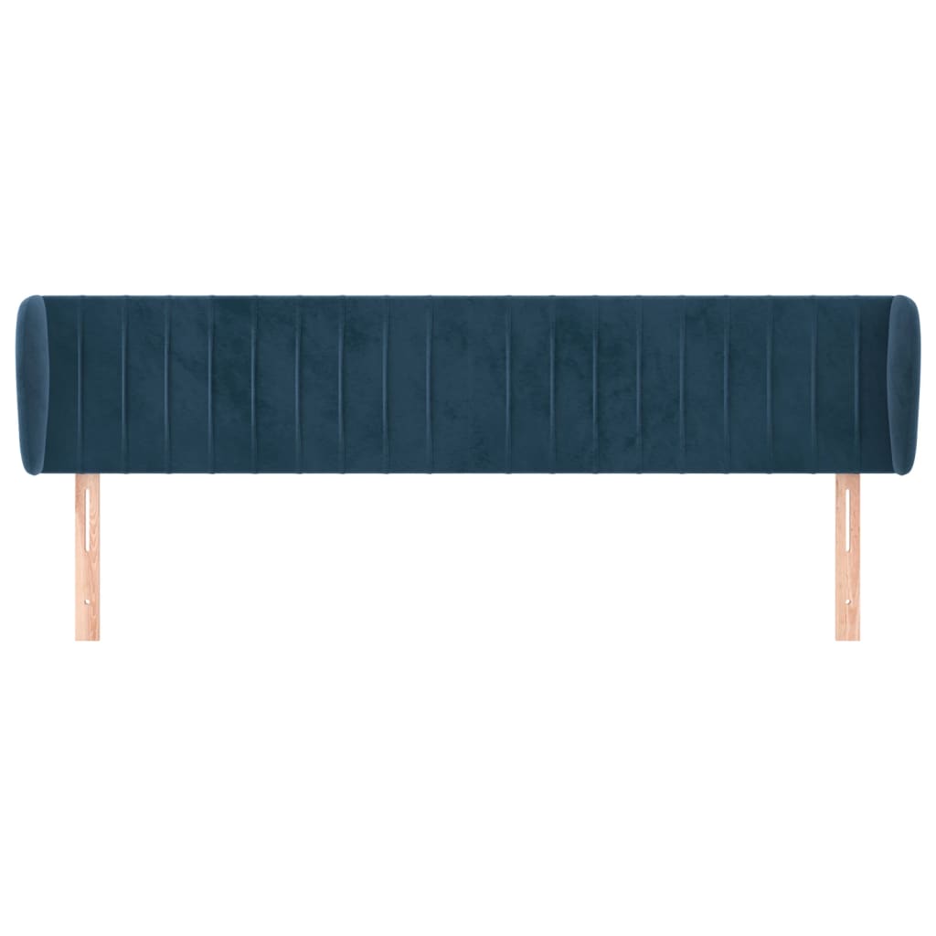 Tête de lit avec oreilles Bleu foncé 163x23x78/88 cm Velours - XIOS