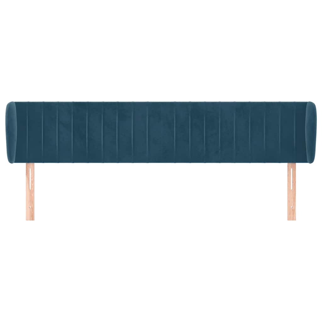 Tête de lit avec oreilles Bleu foncé 163x23x78/88 cm Velours - XIOS