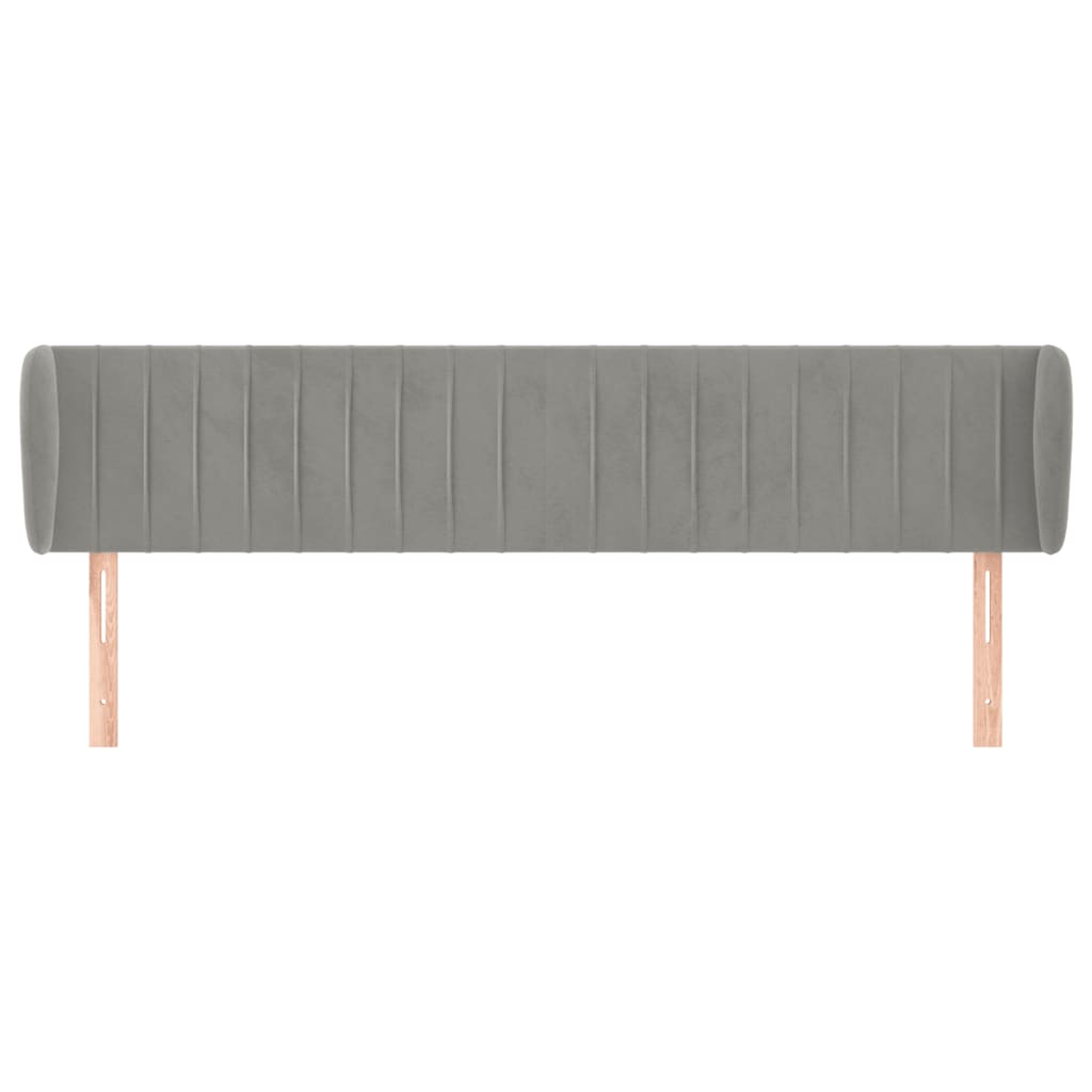 Tête de lit avec oreilles Gris clair 183x23x78/88 cm Velours - XIOS