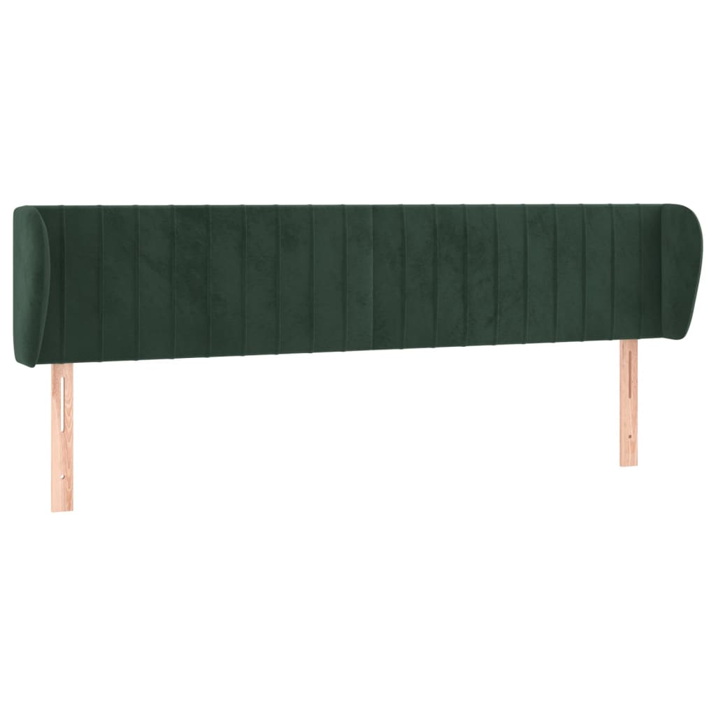 Tête de lit avec oreilles Vert foncé 183x23x78/88 cm Velours - XIOS