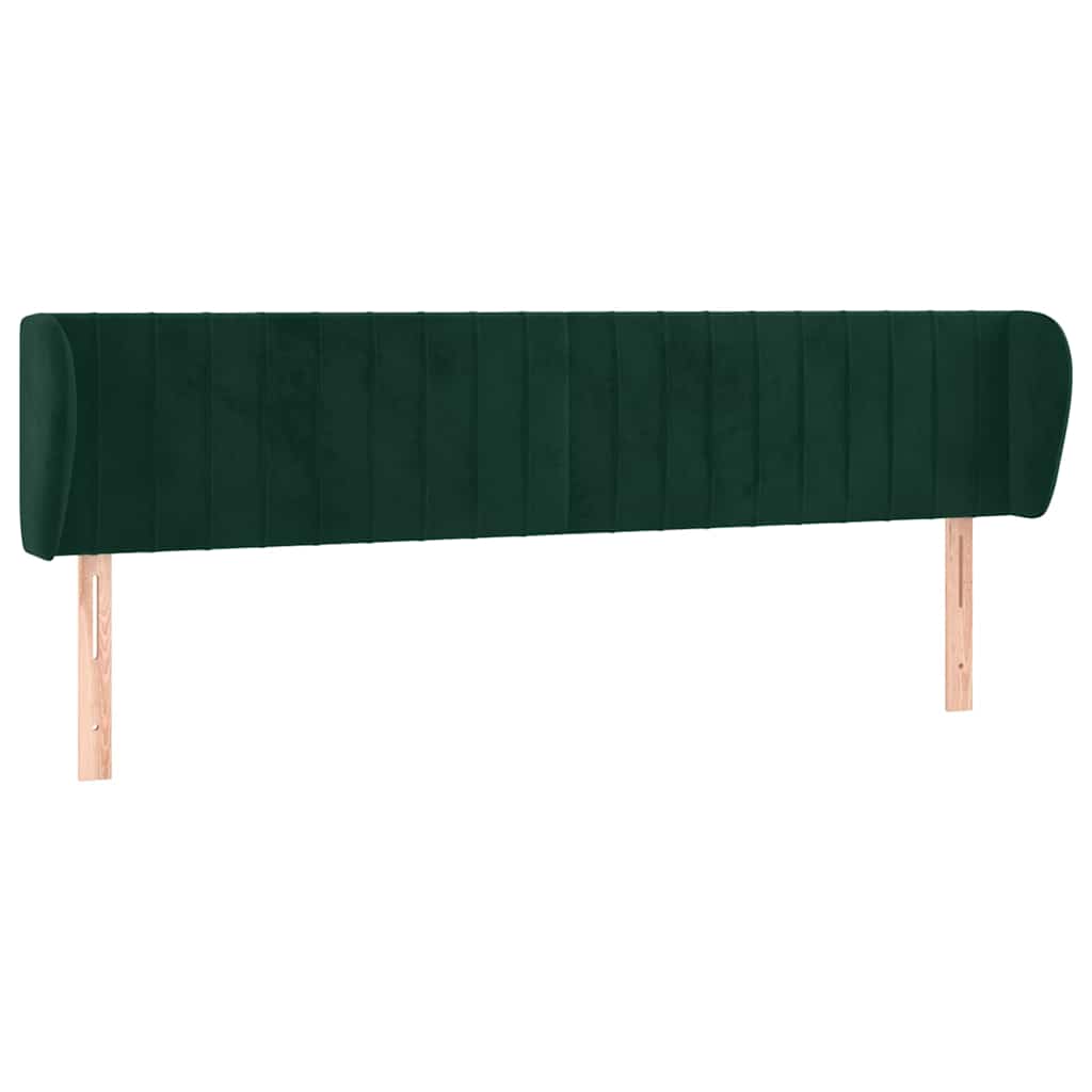 Tête de lit avec oreilles Vert foncé 183x23x78/88 cm Velours - XIOS