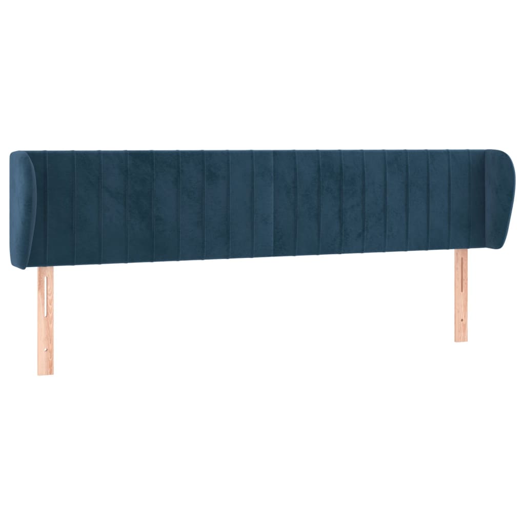 Tête de lit avec oreilles Bleu foncé 183x23x78/88 cm Velours - XIOS