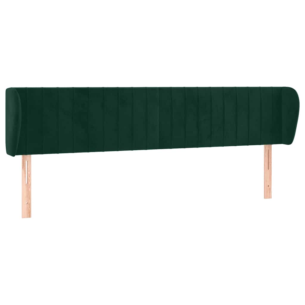 Tête de lit avec oreilles Vert foncé 203x23x78/88 cm Velours - XIOS