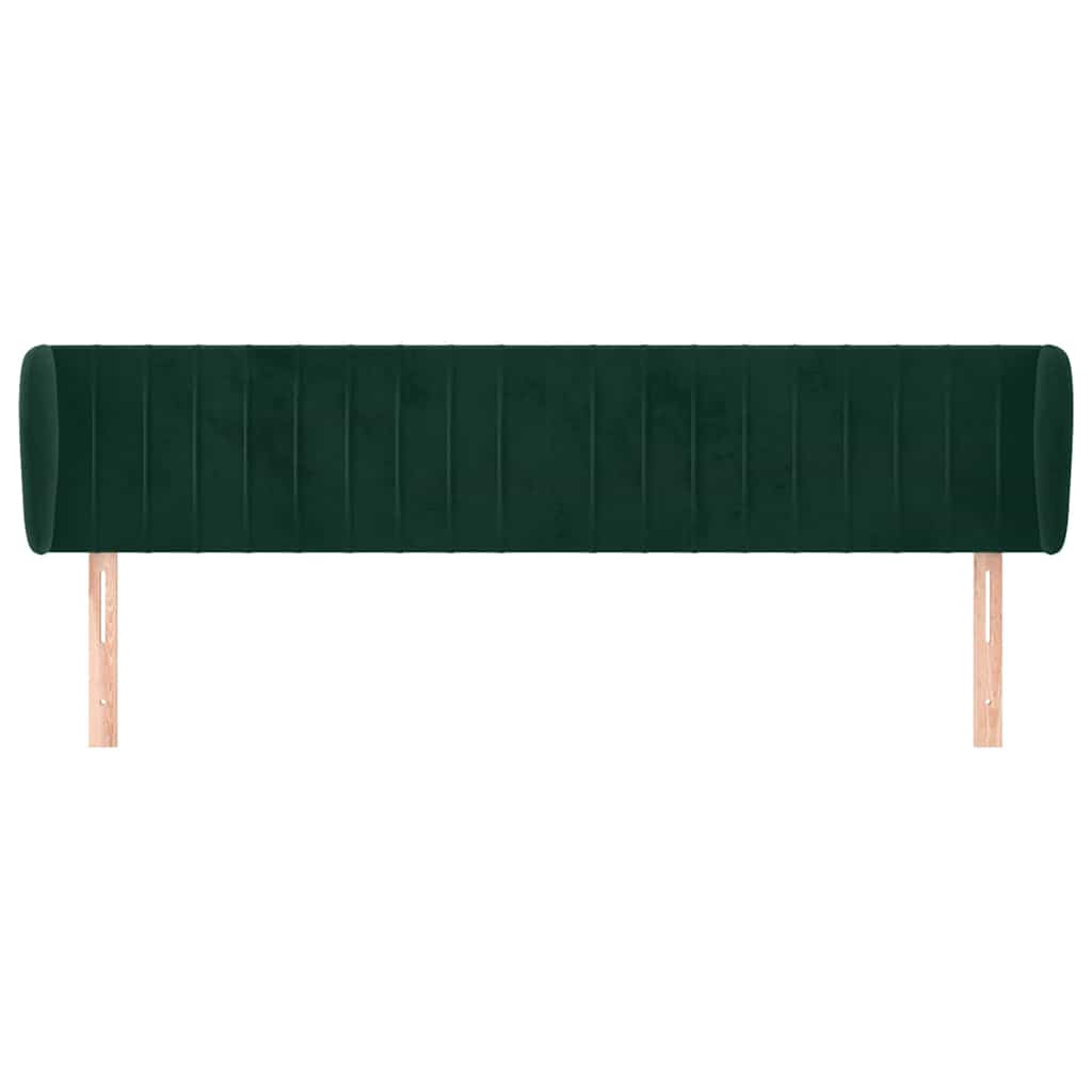 Tête de lit avec oreilles Vert foncé 203x23x78/88 cm Velours - XIOS