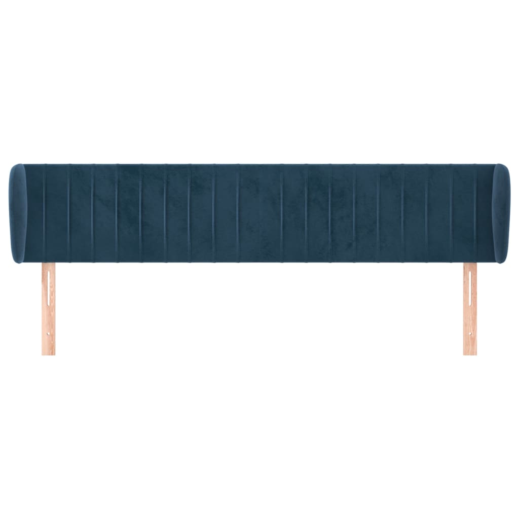 Tête de lit avec oreilles Bleu foncé 203x23x78/88 cm Velours - XIOS