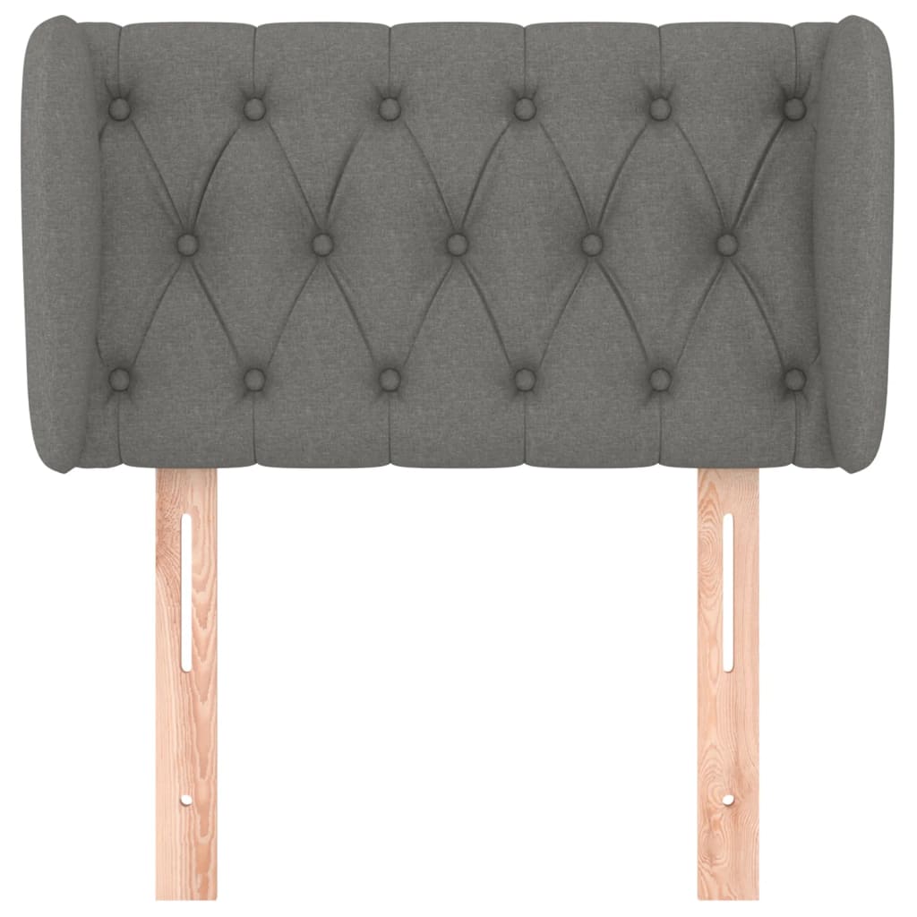 Tête de lit avec oreilles Gris foncé 83x23x78/88 cm Tissu - XIOS