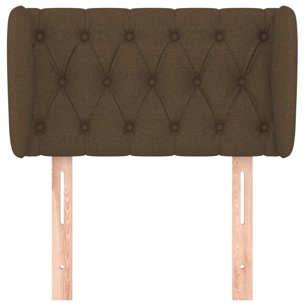 Tête de lit avec oreilles Marron Foncé 83x23x78/88 cm Tissu - XIOS