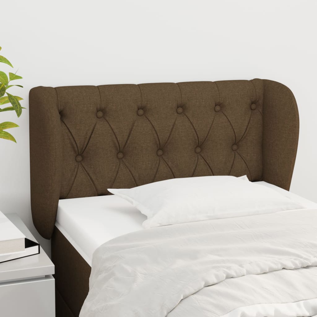 Tête de lit avec oreilles Marron Foncé 83x23x78/88 cm Tissu - XIOS