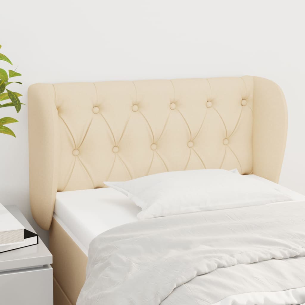 Tête de lit avec oreilles Crème 83x23x78/88 cm Tissu - XIOS