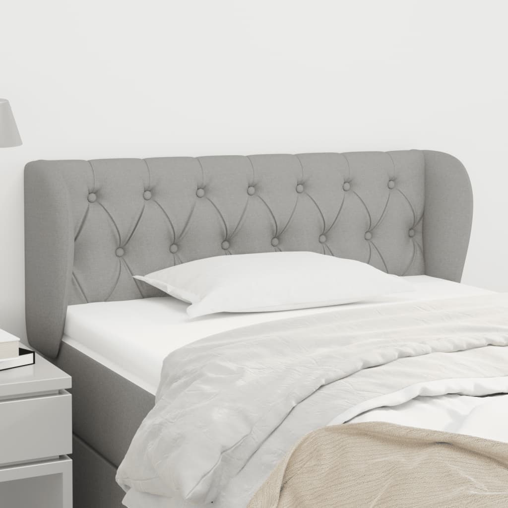 Tête de lit avec oreilles Gris clair 93x23x78/88 cm Tissu - XIOS