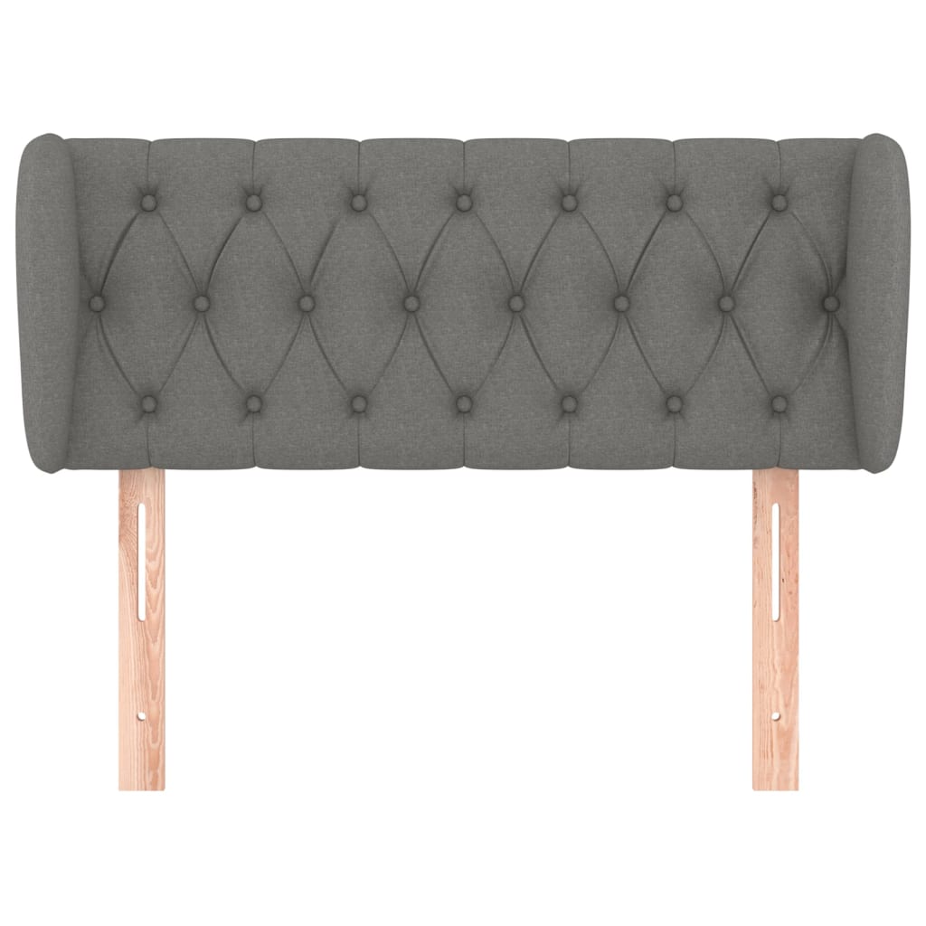 Tête de lit avec oreilles Gris foncé 93x23x78/88 cm Tissu - XIOS