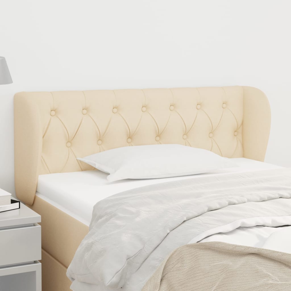 Tête de lit avec oreilles Crème 93x23x78/88 cm Tissu - XIOS