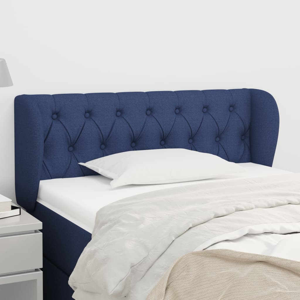 Tête de lit avec oreilles Bleu 93x23x78/88 cm Tissu - XIOS