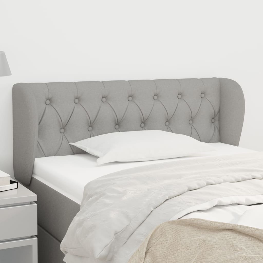 Tête de lit avec oreilles Gris clair 103x23x78/88 cm Tissu - XIOS