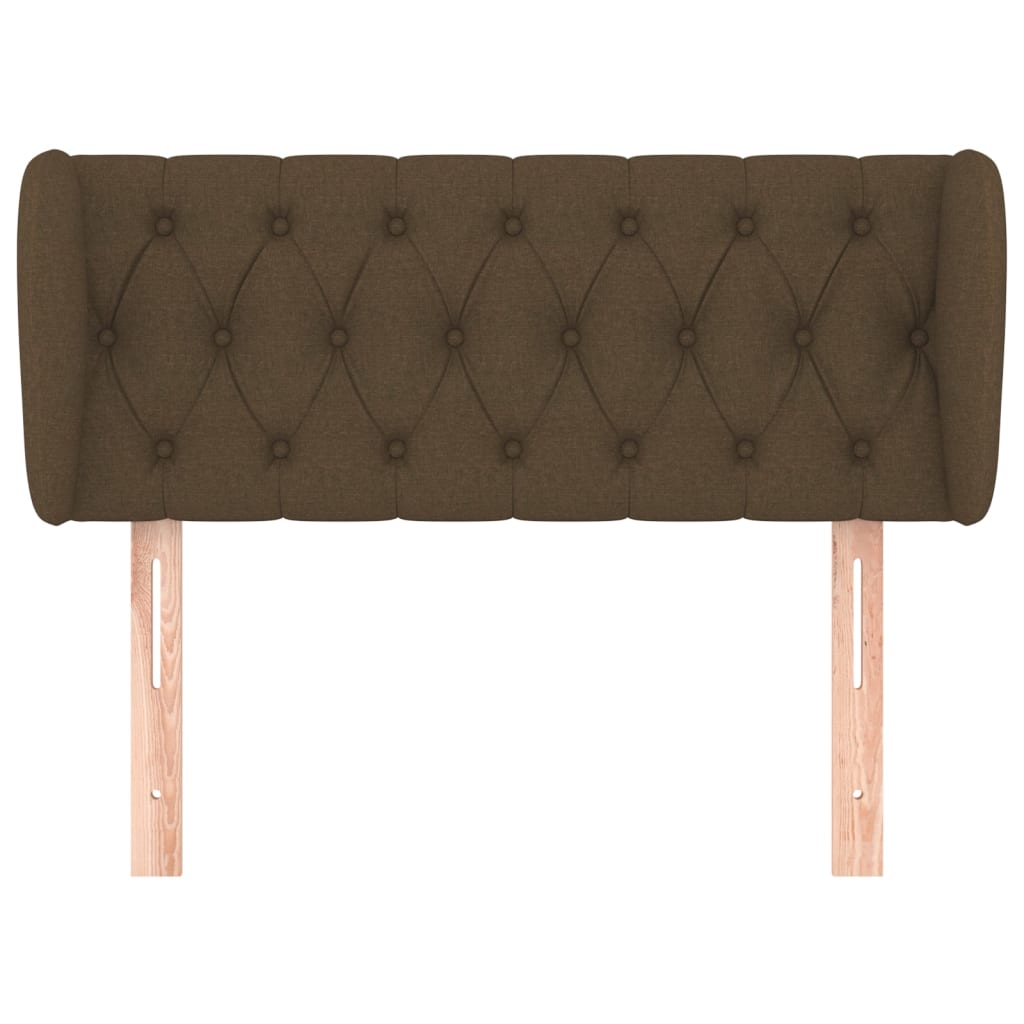 Tête de lit avec oreilles Marron foncé 103x23x78/88 cm Tissu - XIOS