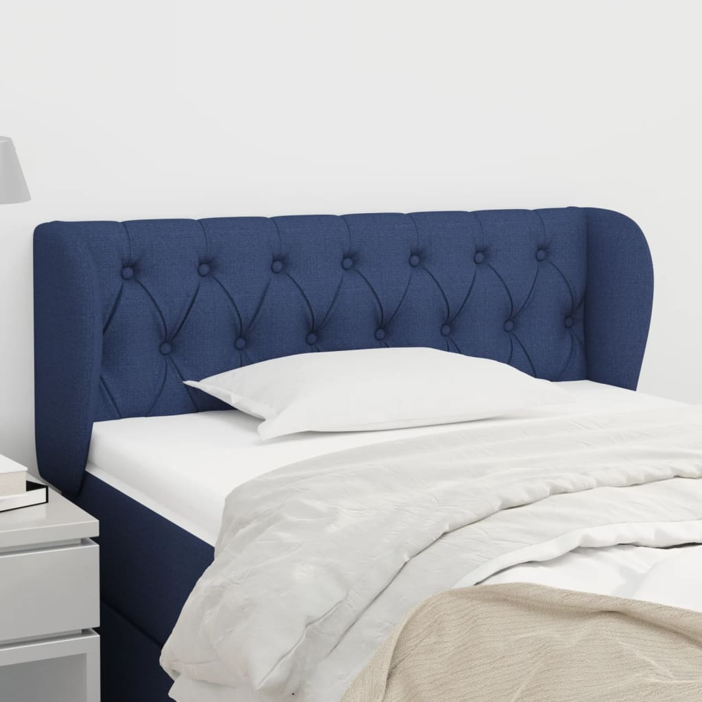 Tête de lit avec oreilles Bleu 103x23x78/88 cm Tissu - XIOS