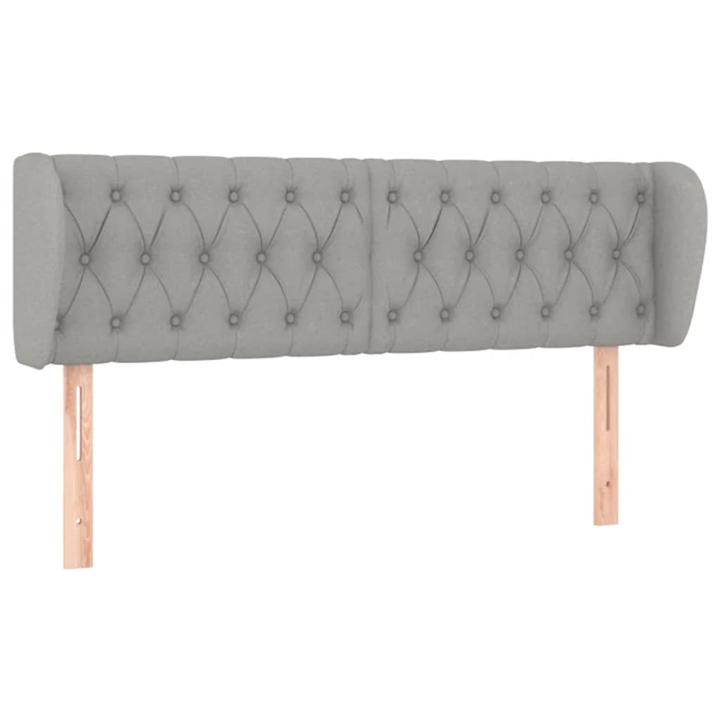 Tête de lit avec oreilles Gris clair 147x23x78/88 cm Tissu - XIOS