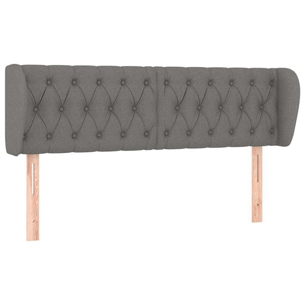 Tête de lit avec oreilles Gris foncé 147x23x78/88 cm Tissu - XIOS