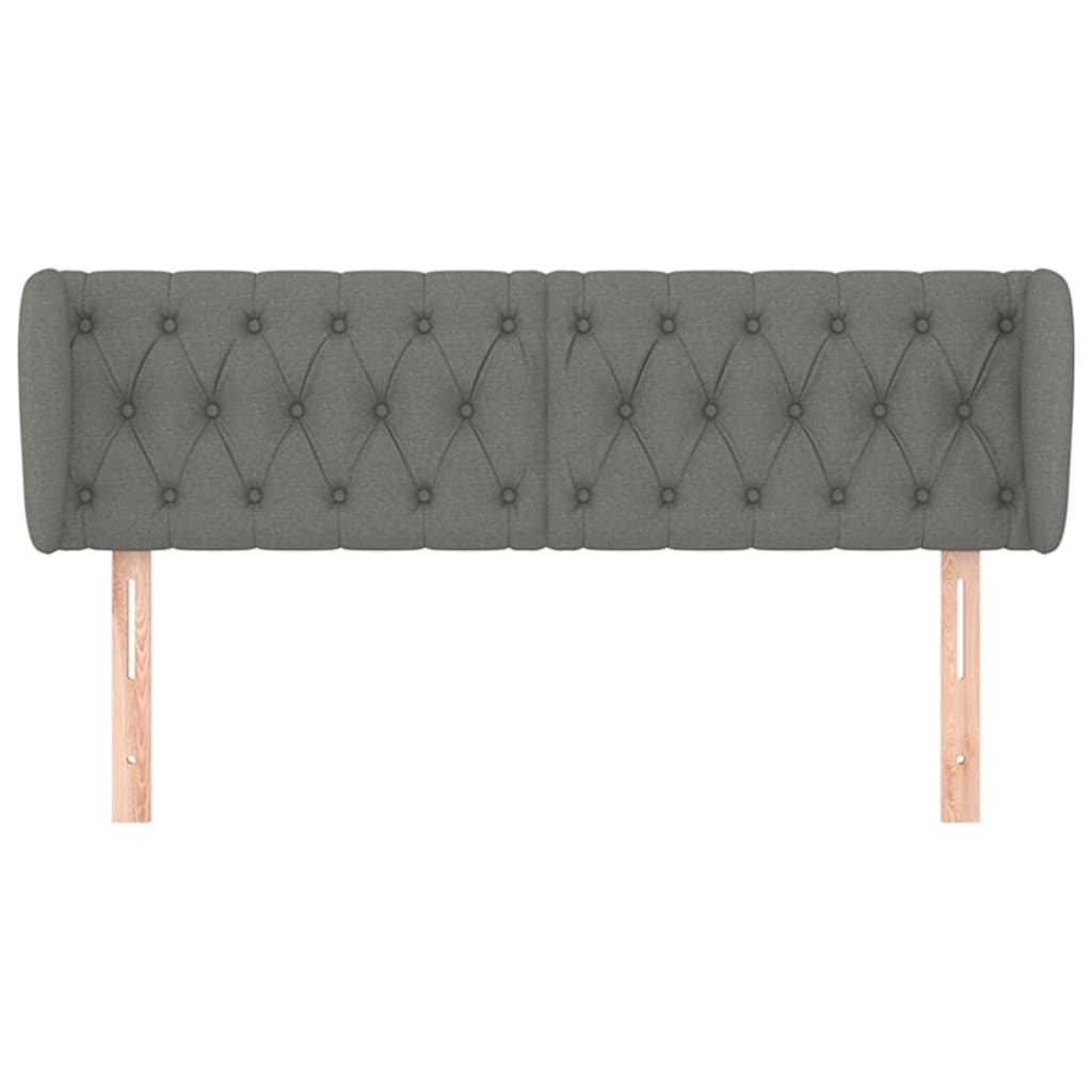 Tête de lit avec oreilles Gris foncé 147x23x78/88 cm Tissu - XIOS