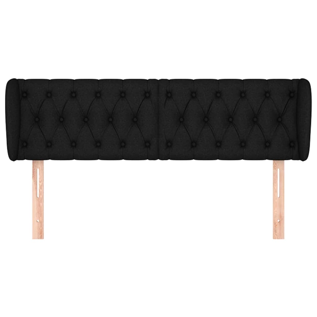 Tête de lit avec oreilles Noir 147x23x78/88 cm Tissu - XIOS
