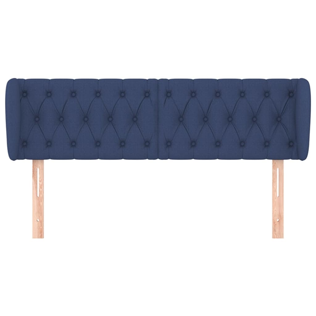 Tête de lit avec oreilles Bleu 147x23x78/88 cm Tissu - XIOS