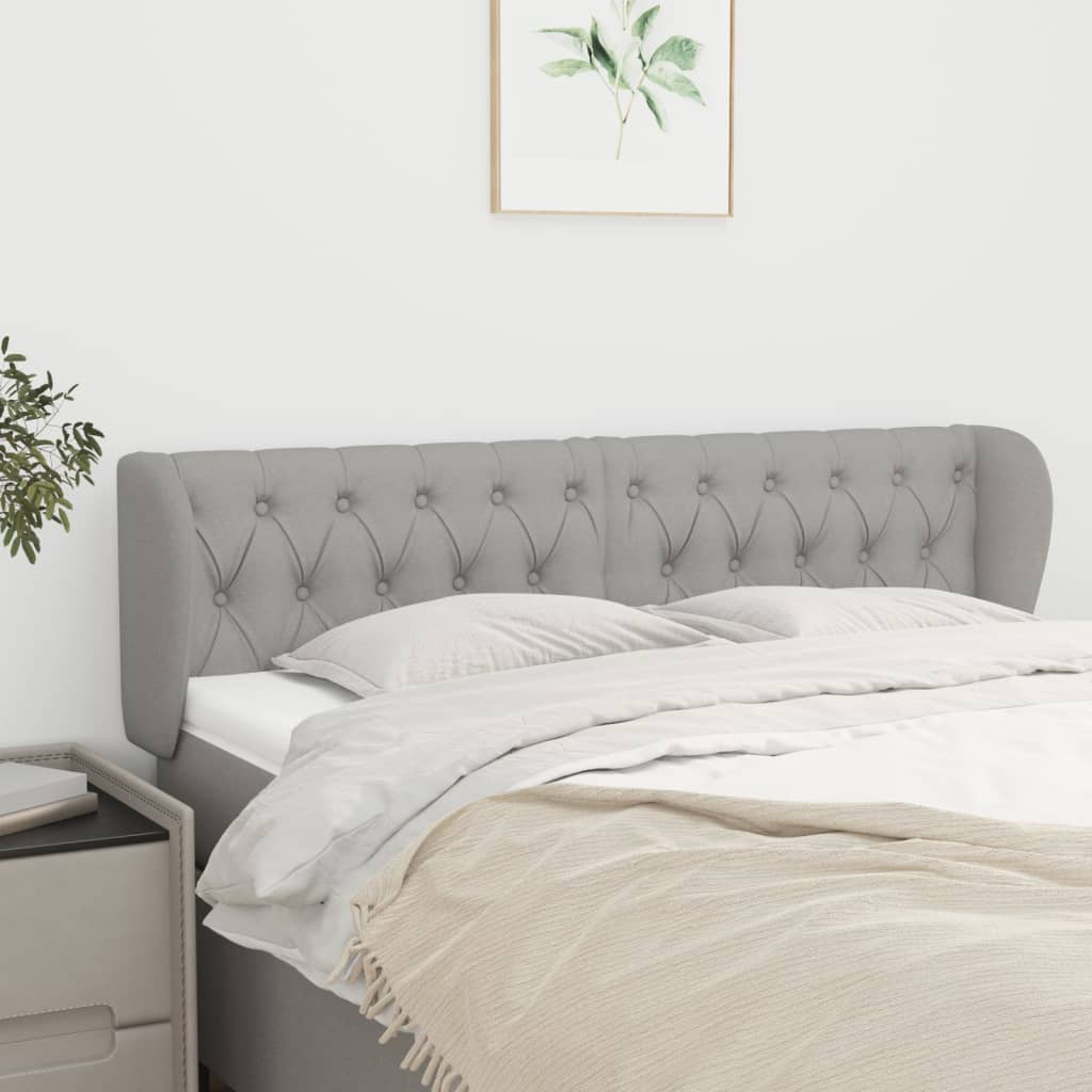 Tête de lit avec oreilles Gris clair 163x23x78/88 cm Tissu - XIOS