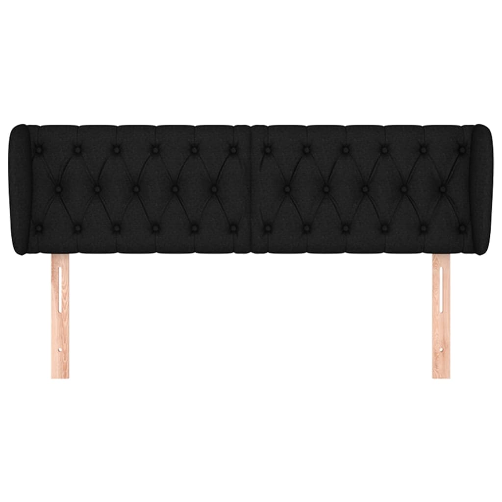 Tête de lit avec oreilles Noir 163x23x78/88 cm Tissu - XIOS