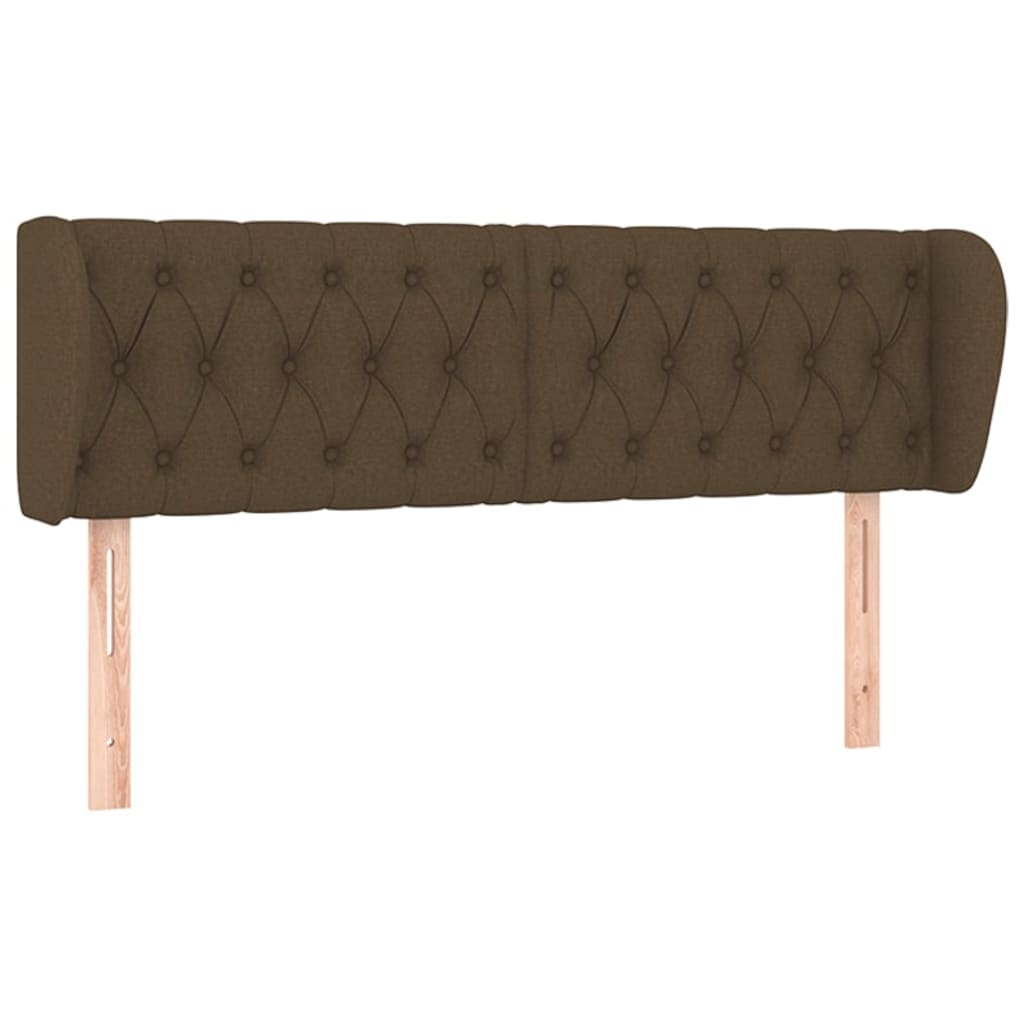 Tête de lit avec oreilles Marron foncé 163x23x78/88 cm Tissu - XIOS